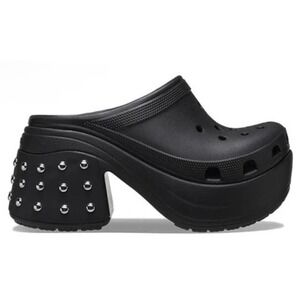 Crocs‎ Siren Studded Heel Clogs 209017-001 Black Size Men's 11 Women's 13
